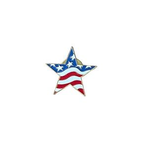 Patriotic American Flag Star Shaped Pin